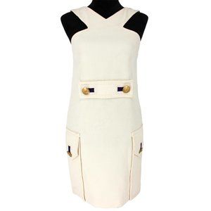 Versace 💥 HP💥 Vintage Gold Medusa Head Button Dress Pockets 38